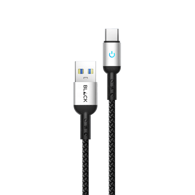 BLACK Cable Strong&Fast Nylon USB A to C, 25000+ bend, LED, 1.2m, 1Yr warranty BLACK Cable Strong&Fast Nylon USB A to C, 25000+ bend, LED, 1.2m, 1Yr warranty